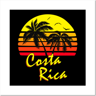 Costa Rica Retro Sunset Posters and Art